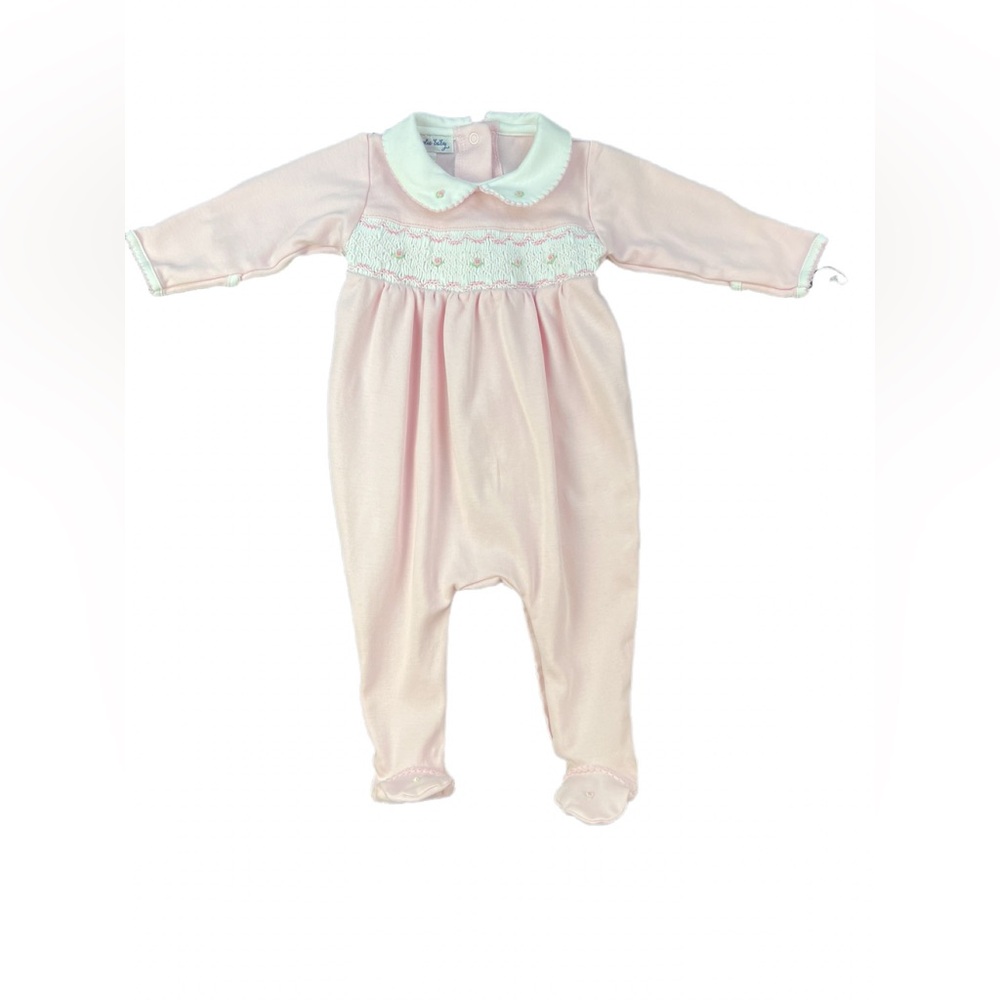 NWOT MAGNOLIA BABY Mia’s Classics Solid Smocked Footie - 3M - Picture 2 of 4